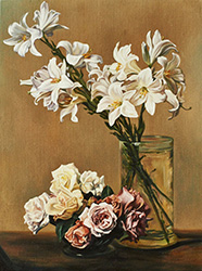 Лилии в вазе. Анри Фантин-Латур. 30x40
