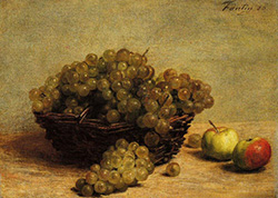 Натюрморт с виноградом. Анри Фантен-Латур. 30x40